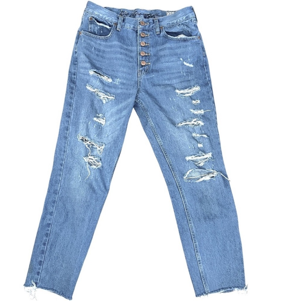 We The Free 5 Button High Rise Regular Distressed Denim Jeans Women’s Size 28